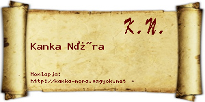 Kanka Nóra névjegykártya